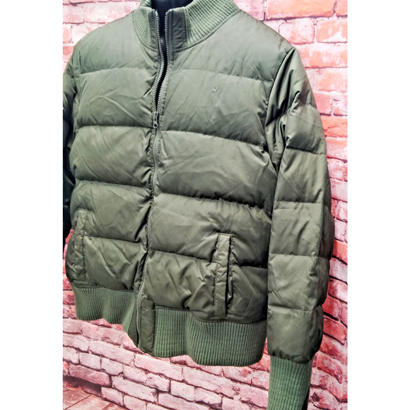 Vintage Old Navy Green Heavier Bomber/Puffer Coat - Picture 4 of 8